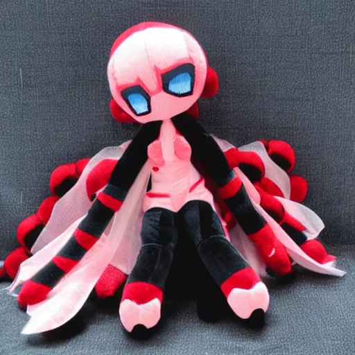 Prompt: cute fumo plush of a spidergirl, anime girl