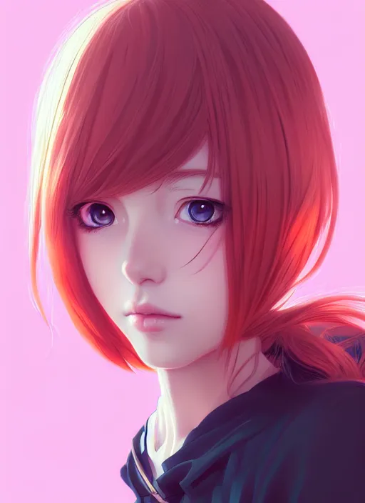Image similar to portrait of beautiful young anime girl, cute-fine-face, pretty face, realistic shaded Perfect face, fine details. Anime, final fantasy, highly detailed, artstation, illustration, art by Ilya Kuvshinov and Andrew jones