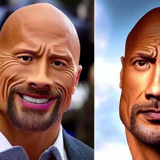 Prompt: duck with dwayne johnson's face