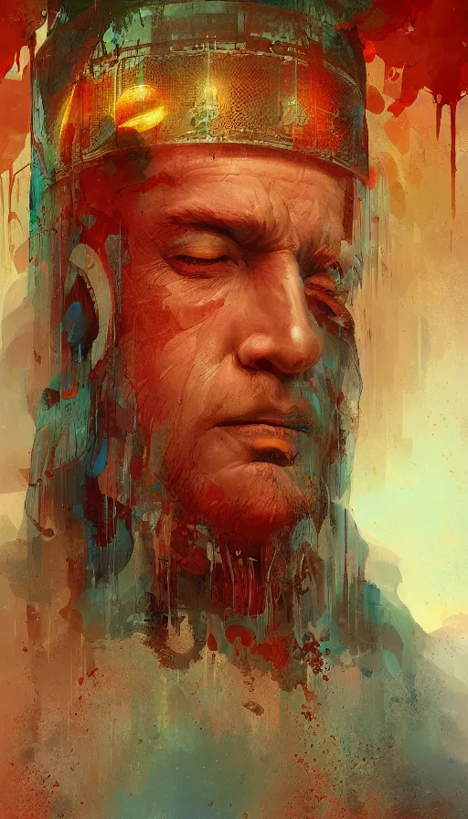 Image similar to portrait of a digital shaman, by marc simonetti