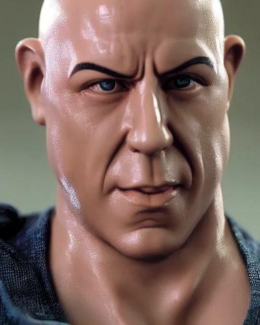 Image similar to a cute little plastic statuette of vin diesel, ebay listing, product picture, advertisement, thumbnail