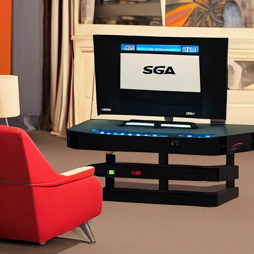 Image similar to the latest sega videoconsole, product catalog