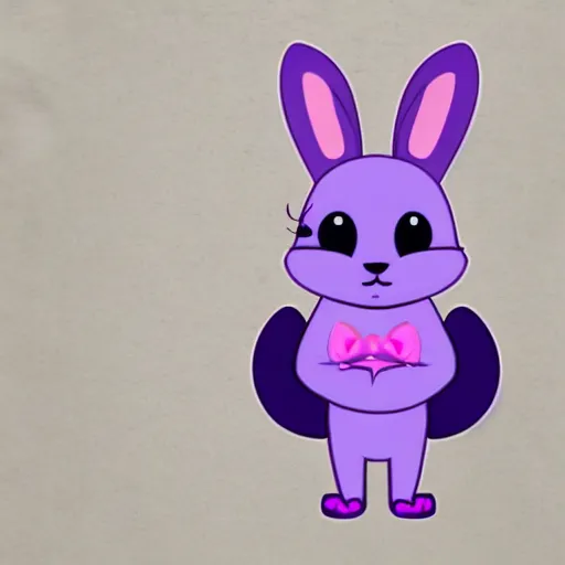 Prompt: extremely cute purple rabbit