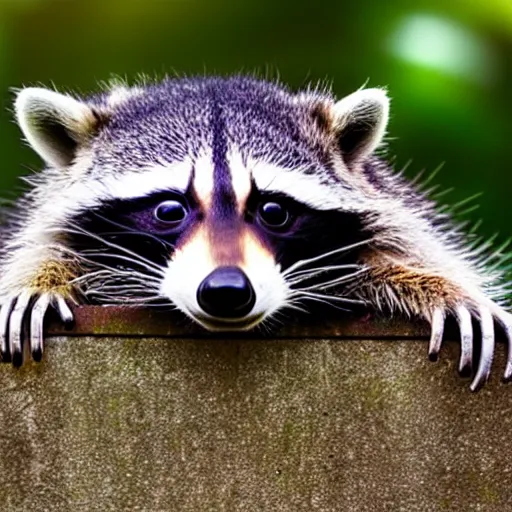 Prompt: a cute raccoon and a white sneaker shoe with its laces undone, highly detailed, hyperrealistic, award winning, national geographic wildlife photo, bokeh, soft lighting