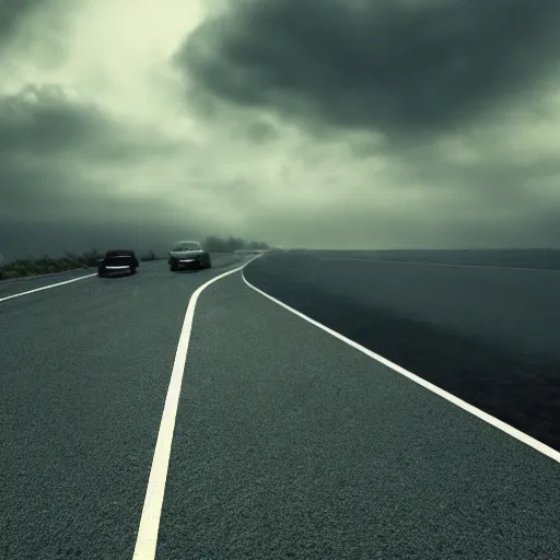 Prompt: a dream made of endless roads and cloudy skies, cinematic, ray tracing