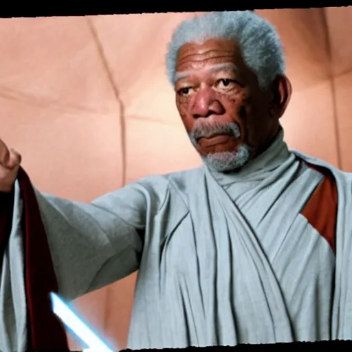 Image similar to Morgan Freeman as a sith lord, the emperor