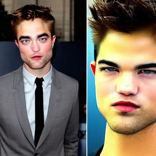 Image similar to robert pattinson mixed with taylor lautner