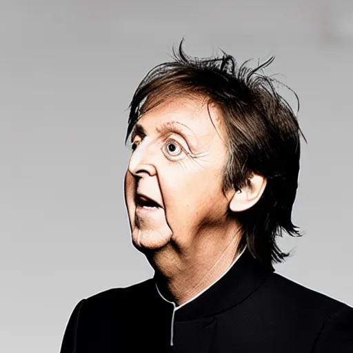 Prompt: a photo from behind paul mccartney playing minecraft