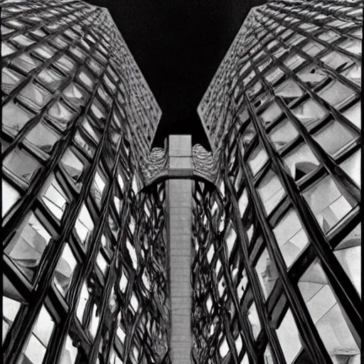 Image similar to nightmarish colossal unreal architecture designed by m c escher