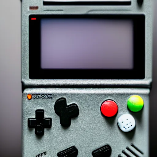 Image similar to An Aztec Game Boy, 100mm macro, bokeh, detailed, studio-lighting, award-winning