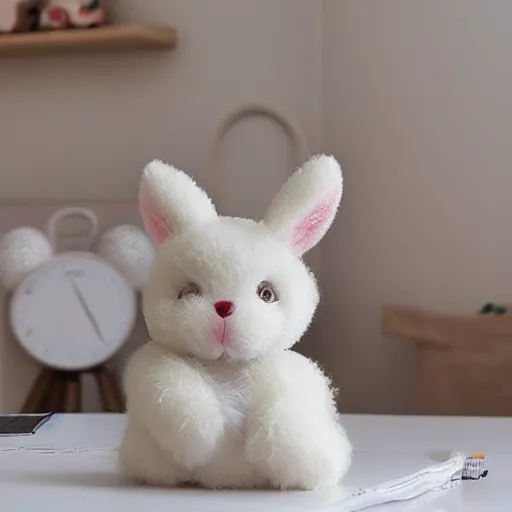 Image similar to a toy look like a fluffy bunny