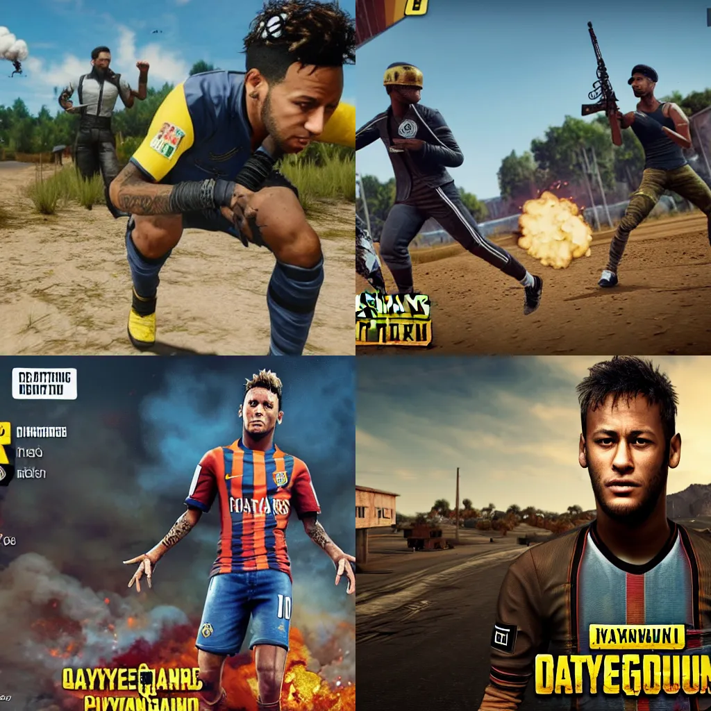 Prompt: Neymar on PUBG gameplay screenshot leaked