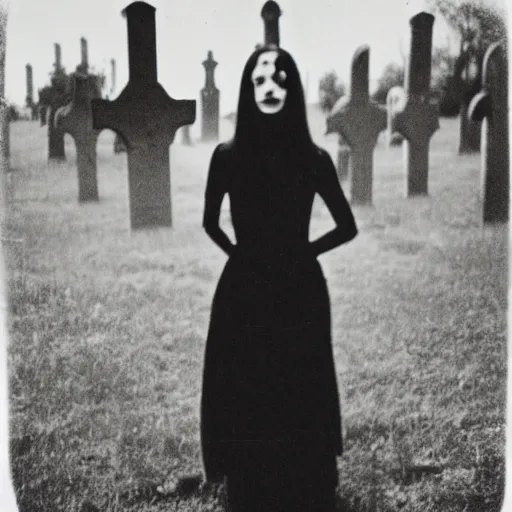 Image similar to gothic girl on graveyard, 8 mm film