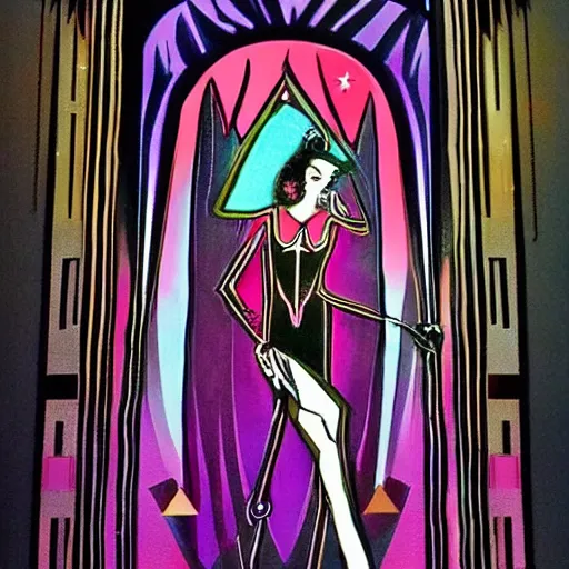 Prompt: 🧚💀, Art Deco