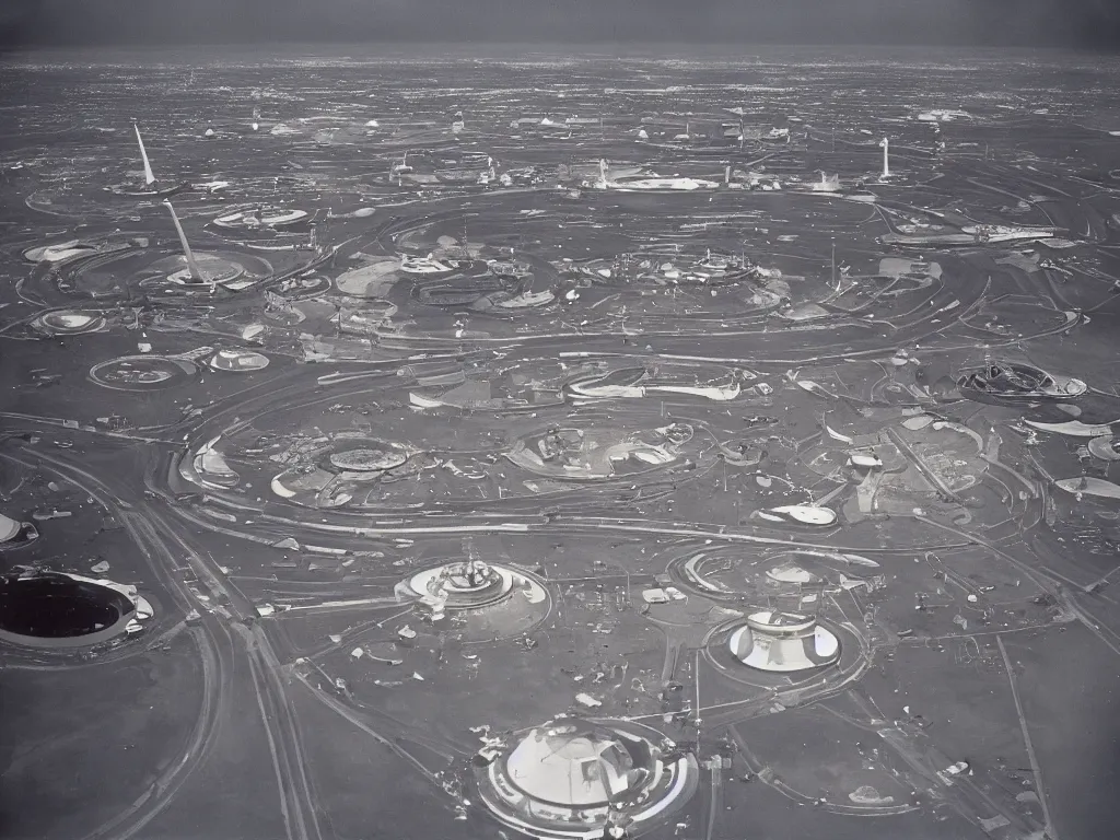 Prompt: kodachrome photo of a busy spaceport on future earth, intricate film still by stanley kubrick. very coherent photograph. cinematic, hyperrealistic, high detail