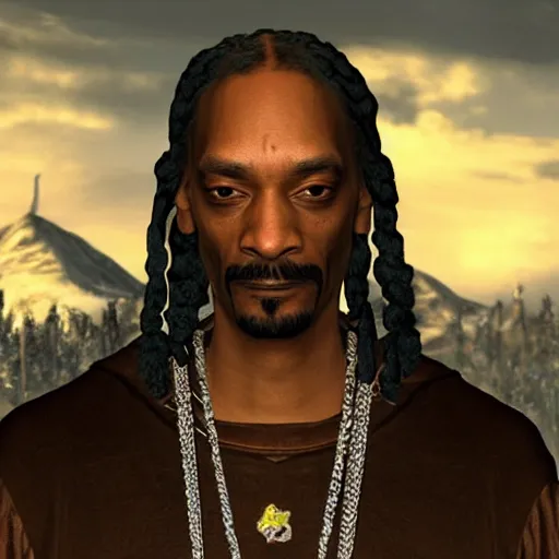 Image similar to snoop dogg in the elder scrolls skyrim