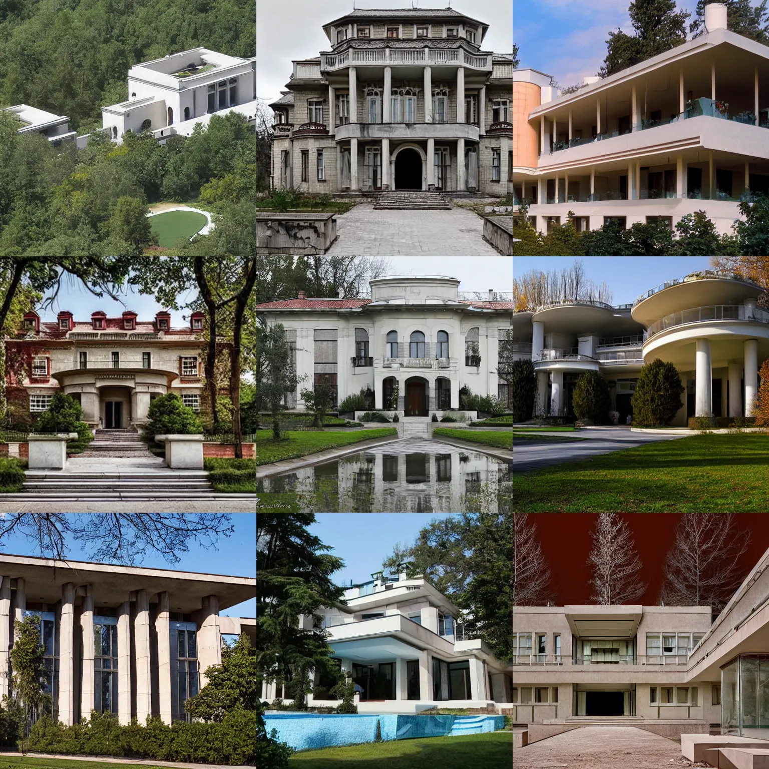 Prompt: a beautiful post modern communist mansion, photo