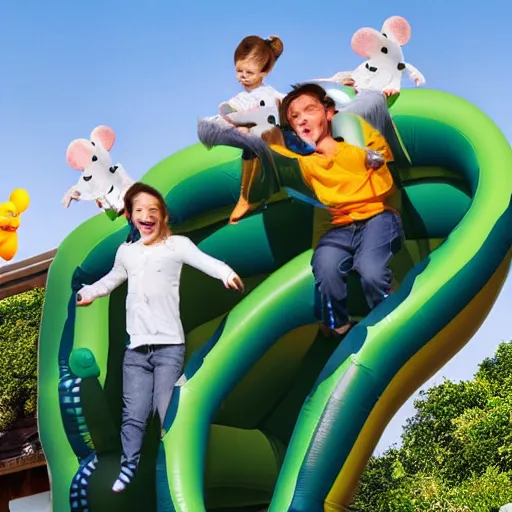Image similar to a inflatable balcony with jumping mouse