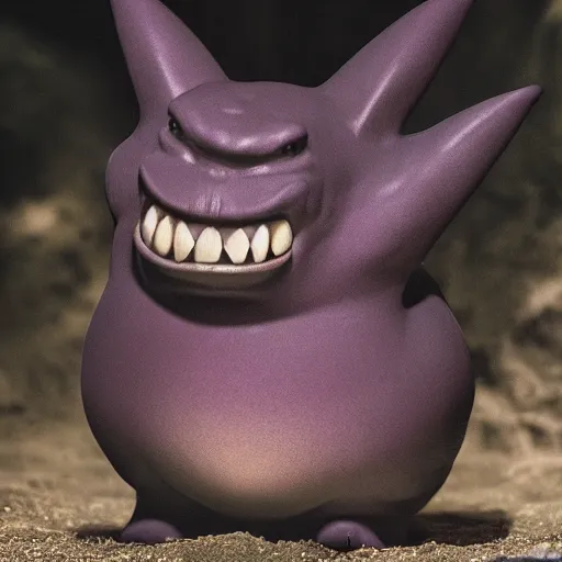 Prompt: national geographic professional photo of gengar, award winning