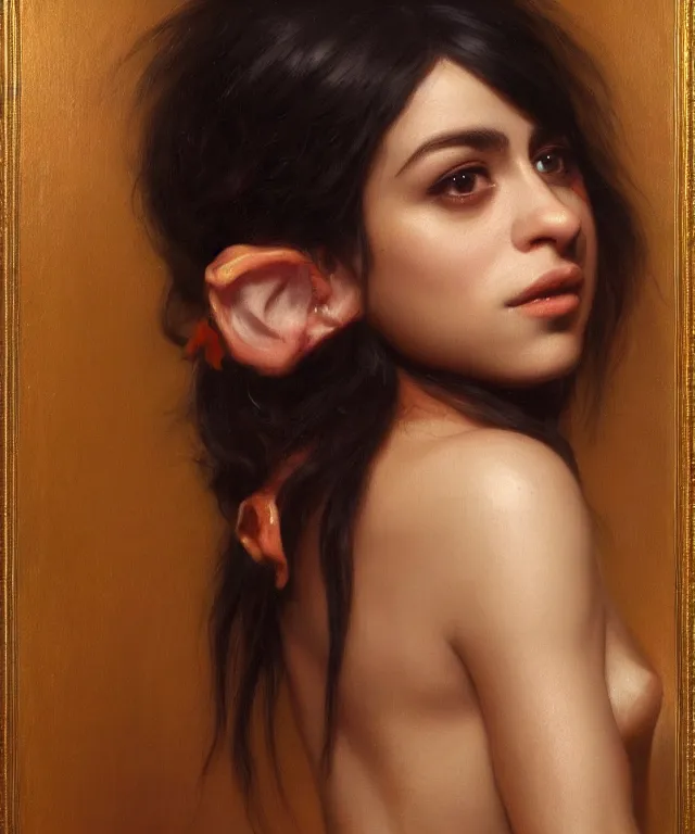 Prompt: a portrait of camila cabello by roberto ferri, dark fantasy, witcher, very detailed oil painting, masterpiece, 8 k