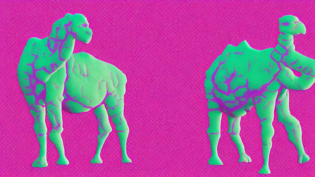 Image similar to vaporwave external complex polygon dromedary