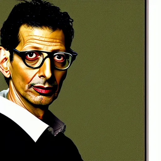 Image similar to portrait of jeff goldblum by hieronymous bosch