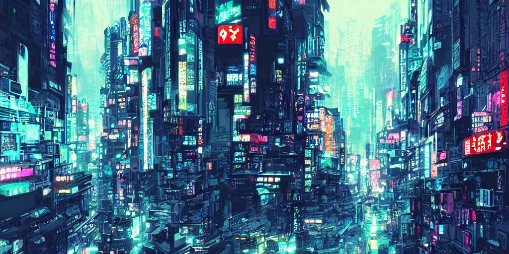 Image similar to cyberpunk tokyo by alena aenami and kirokaze