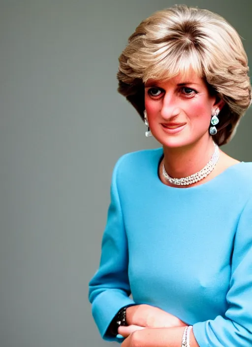 Image similar to DSLR photo portrait still of 61 year old age 61 Princess Diana at age 61!!!, 85mm f1.8