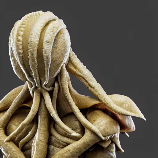 Prompt: butter sculpture of a mind flayer, photo, detailed, 4k