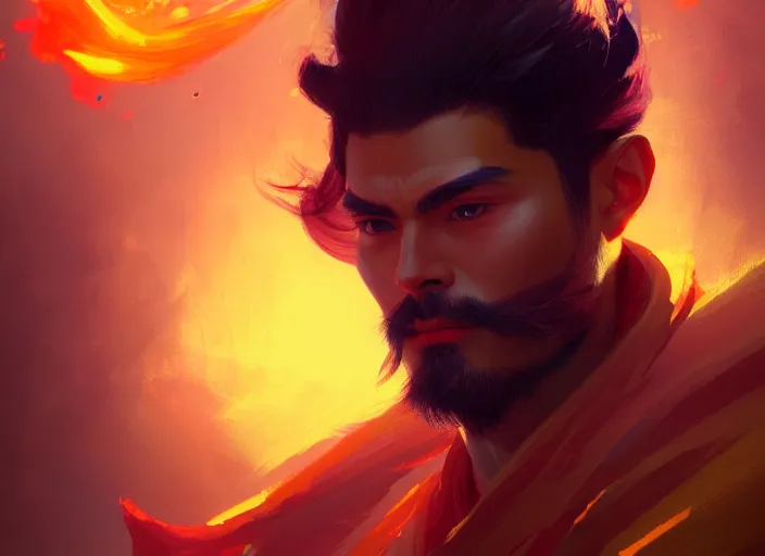 Prompt: a portrait of xianxia hero, vibrant color scheme, highly detailed, in the style of romanticism, cinematic, artstation, moebius, greg rutkowski