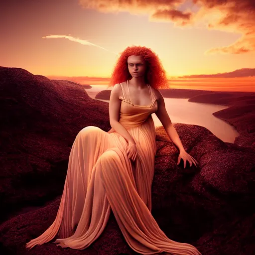 Prompt: photographic portrait of a stunningly beautiful queen of the underworld renaissance female in soft dreamy light at sunset, contemporary fashion shoot, by edward robert hughes, annie leibovitz and steve mccurry, david lazar, jimmy nelsson, breathtaking, 8 k resolution, extremely detailed, beautiful, establishing shot, artistic, hyperrealistic, beautiful face, octane render