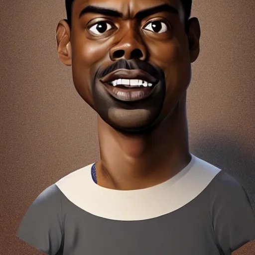 Prompt: chris rock as a rock, featured on artstation