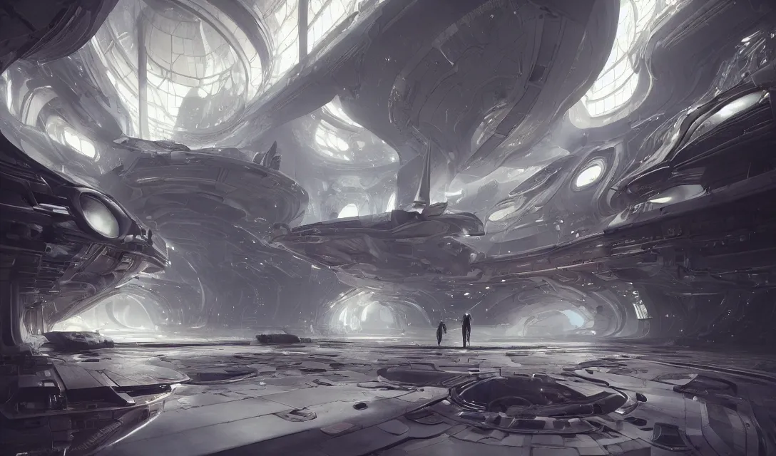 Prompt: Iinside the hallways of the futuristic Moon base by Greg Rutkowski, astronauts waving hello, liminal space, futuristic interior, interior architecture concept, inspired by Stephan Martiniere, fantasy, digital art, professional illustration, realistic, ultra detailed, atmospheric, cinematic lighting, movie concept art, hyper detailed, insanely detailed, corona render, octane render, colorful redshift render, 8k