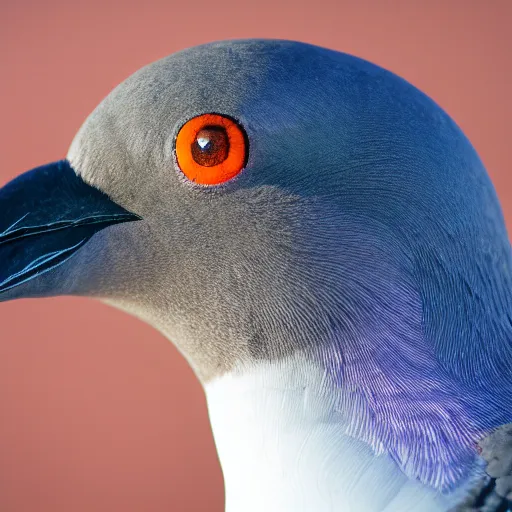 Prompt: a pigeon with a dog head, photography