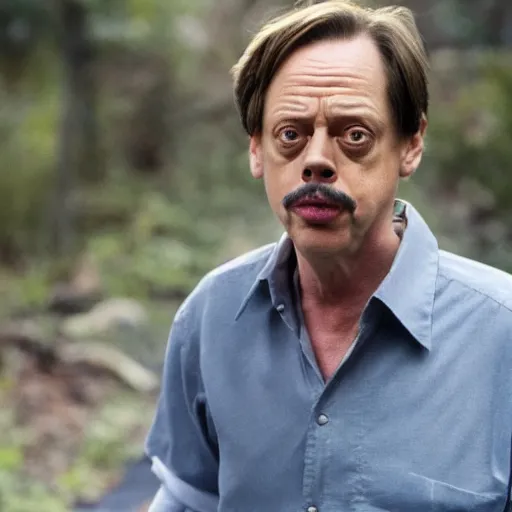 Prompt: Steve Buscemi as Dora, set photography