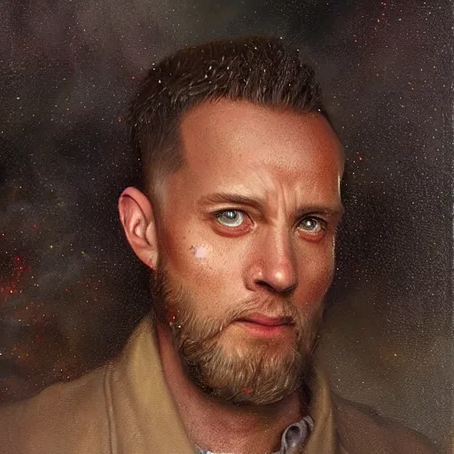 Prompt: portrait of a polish man ( 3 5 ) from poland in 2 0 2 1, an oil painting by ross tran and thomas kincade