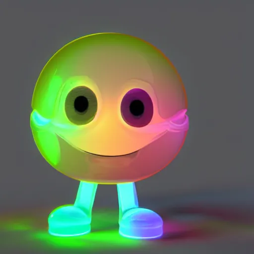 Image similar to glowing jelly, smiling, cute, cartoon 3d render, profile picture