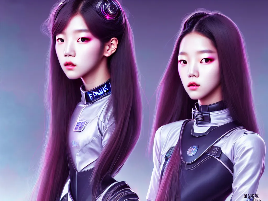 Prompt: portrait jisoo from blackpink futuristic korea police uniform girl, at future neon light rooftop, ssci - fi and fantasy, intricate and very very beautiful and elegant, highly detailed, digital painting, artstation, concept art, smooth and sharp focus, illustration, art by tan zi and ayanamikodon and alphonse mucha and wlop