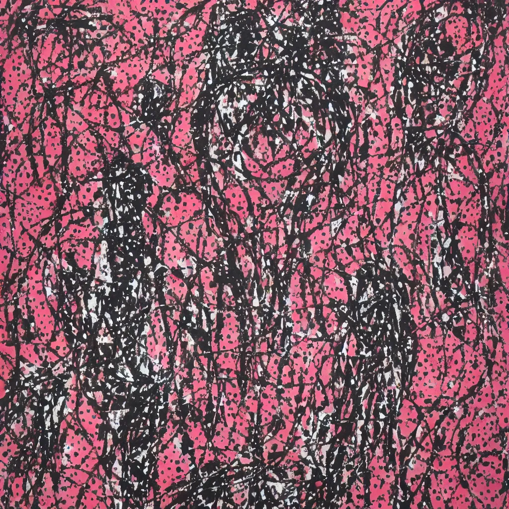 Image similar to camo made of hearts and smiling, abstract, francis bacon artwork, cryptic, dots, spots, stipple, lines, splotch, color tearing, pitch bending, faceless people, dark, ominous, eerie, hearts, minimal, points, technical, old painting, neon colors, folds