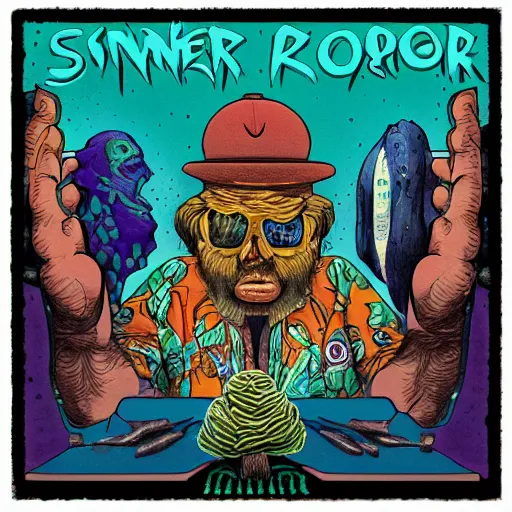 Image similar to stoner album cover art by arik roper