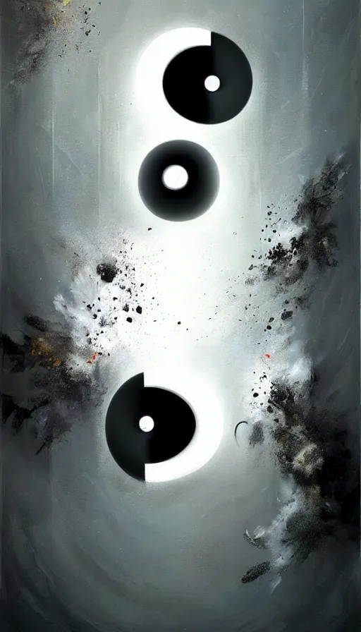 Image similar to Abstract representation of ying Yang concept, by Greg Rutkowski