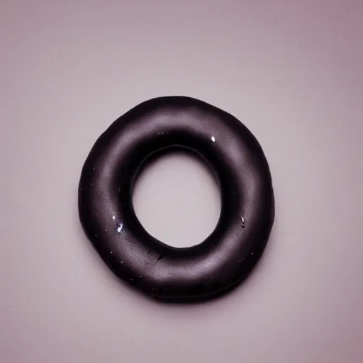 Prompt: a black donut