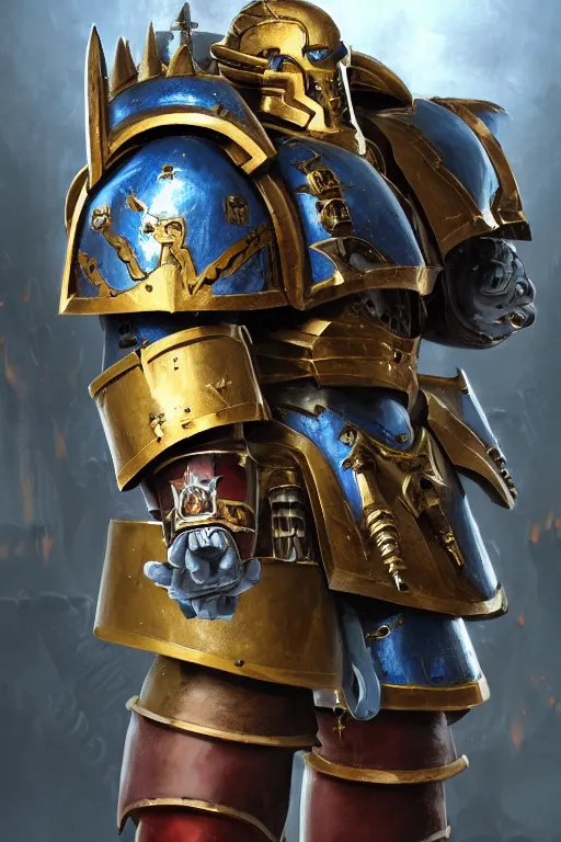 Image similar to armor portrait heros warhammer 4 0 k horus heresy fanart - the primarchs emperor by johannes helgeson animated with vfx concept artist & illustrator global illumination ray tracing hdr fanart arstation zbrush central hardmesh 8 k octane renderer comics stylized