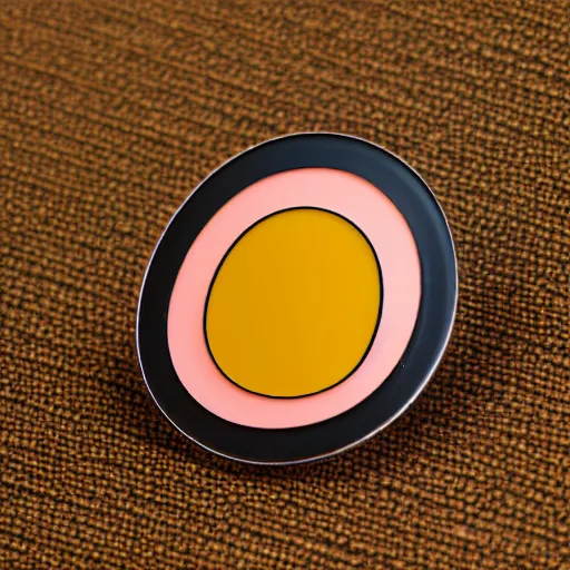 Prompt: a photo of a retro enamel pin of a black hole, studio lighting, behance