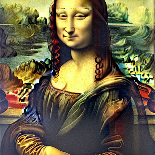 Prompt: mona lisa, renaissance painting by da vinci