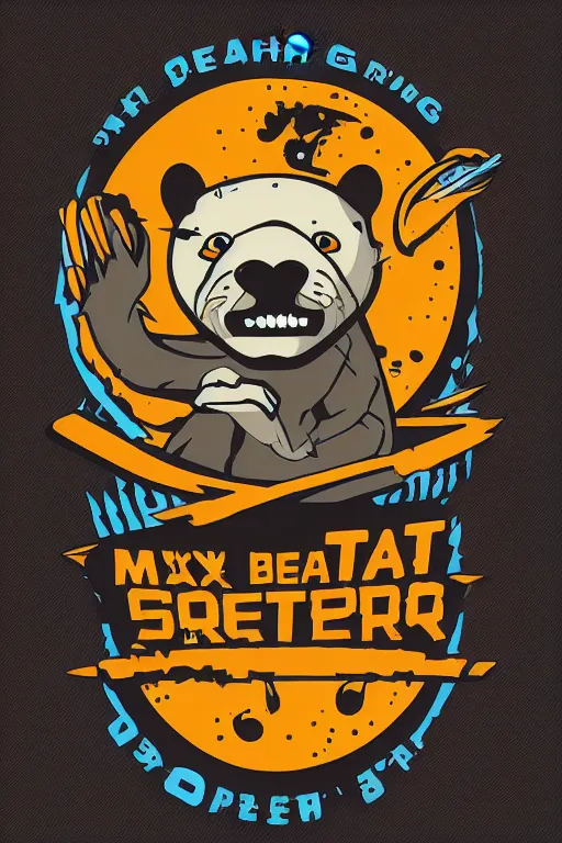 Image similar to in the style of max prentis and deathburger and laurie greasley a vector e-sports vector logo of a otter, highly detailed, colourful, 8k wallpaper