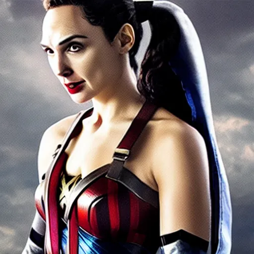 Image similar to A still of Gal Gadot as Harley Quinn