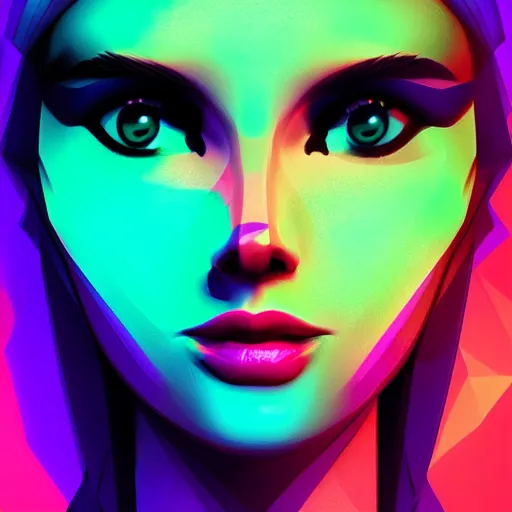 Image similar to the most original and beautiful profile picture on discord, symetrical, 4 k, beautiful gorgeous digital art, trending on artstation, dark, neon lights, colorful, joyful