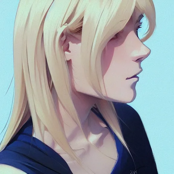 Prompt: side view woman blond portrait tv on head, art by studio ghibli and greg rutkowski and artgerm and ilya kuvshinov, portrait, d & d, fantasy, highly detailed, digital painting, headshot, trending on artstation, concept art, sharp focus, illustration art by artgerm and greg rutkowski and alphonse mucha