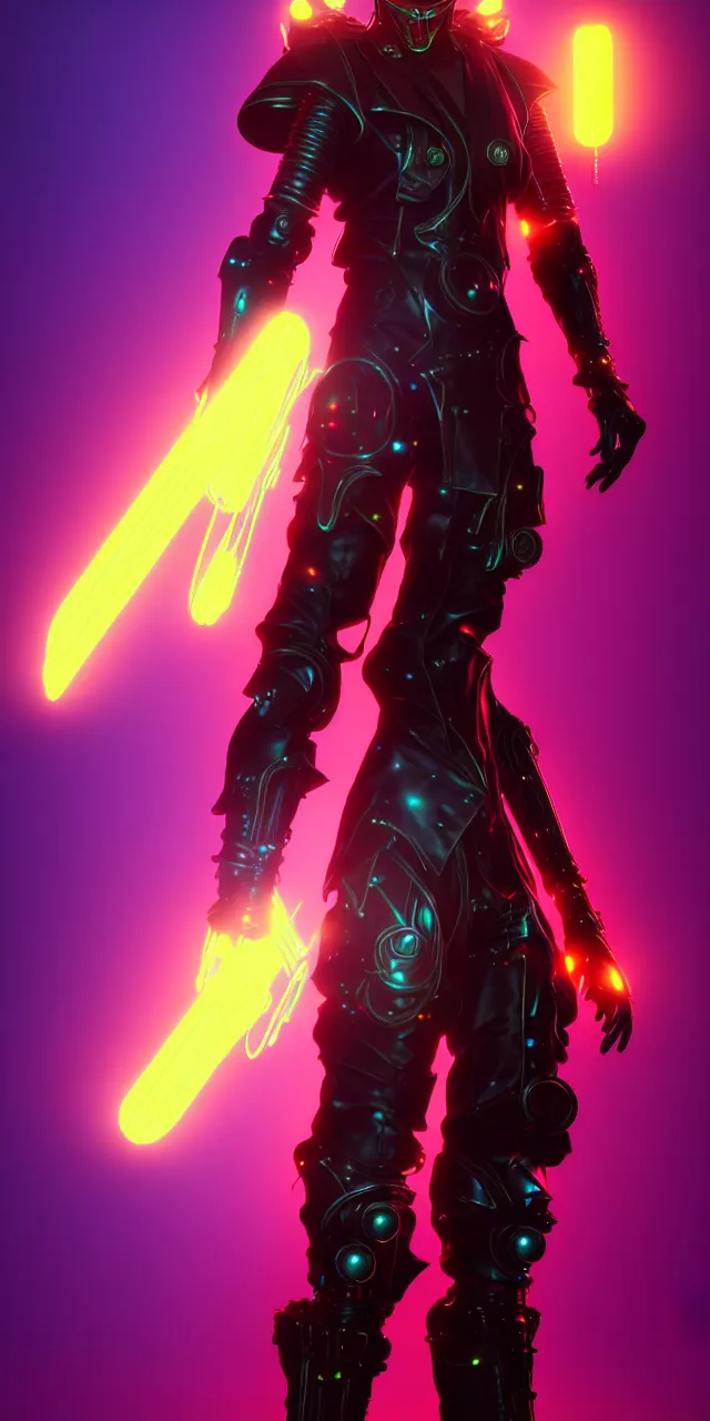 Image similar to max chroma the steampunk synthwave cybergod of color hues, fantasy superhero cinematic movie character concept, photorealistic unreal engine, by max chroma on artstation